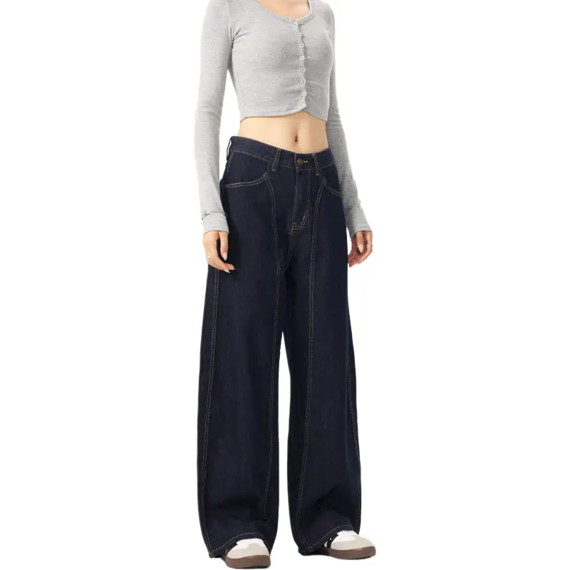 SONGS ALONG Jeans Unisex Denim Blue-4