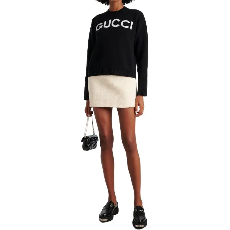 GUCCI Logo Intarsia Knit Sweater-2