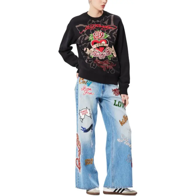 Ed Hardy Sweatshirt Women's Black-2