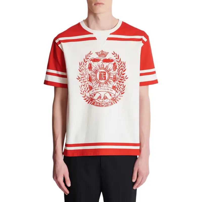 BALMAIN T Shirts Men Red-2