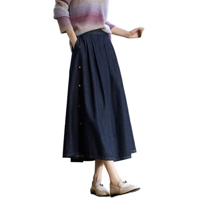 XWI Denim Long Skirt Women's Blue-2
