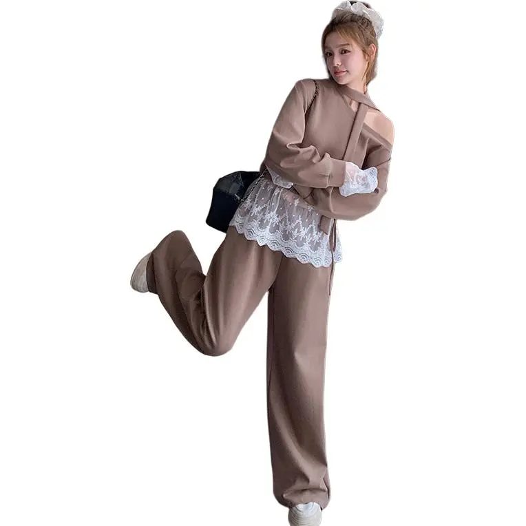 Fele.d Casual Suit Women's Brown-4