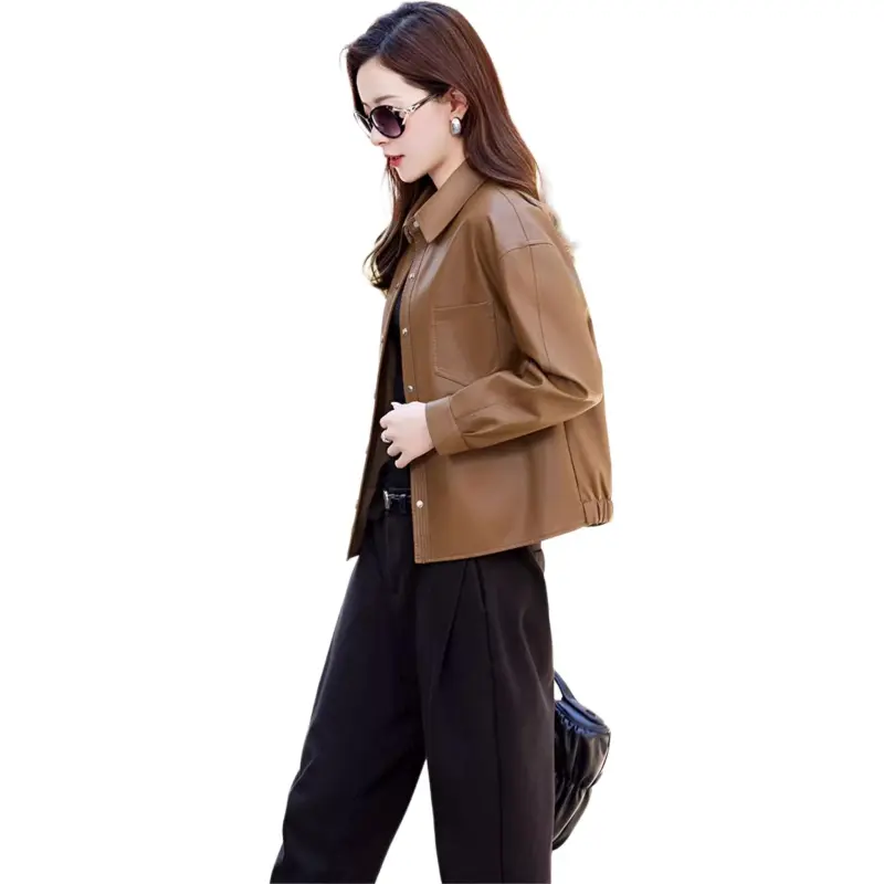 Yi Mengyuan Leather Jacket Women's-7
