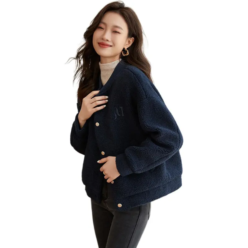 Mo Han Yi Mei Jackets Coats Women's Navy Blue-3