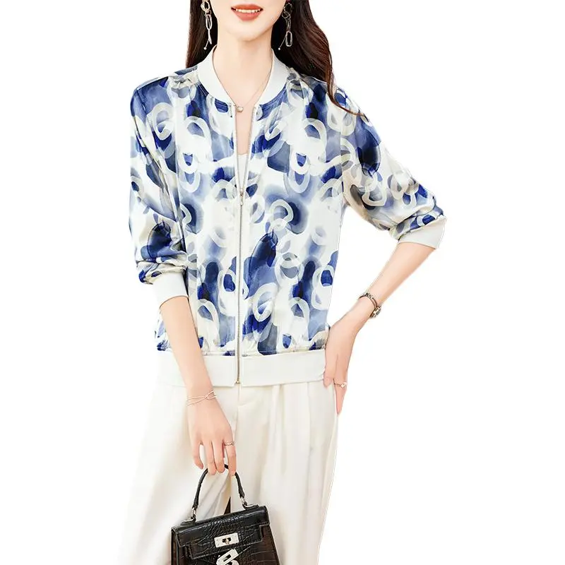 Yi Mengyuan Silk Jackets & Coats Women's Emerald Wave Blue-1