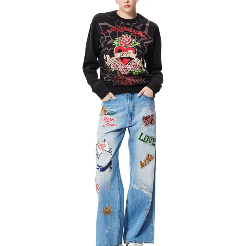 Ed Hardy Sweatshirt Women's Black-3