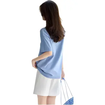 XWI T Shirts Women's Gray Blue