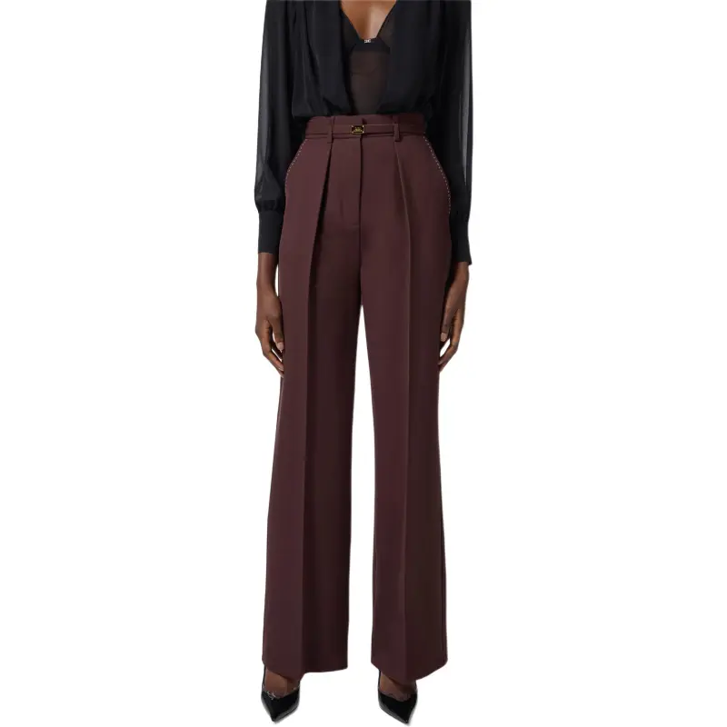 Elisabetta Franchi Contrast Topstitched Cool Trousers-3