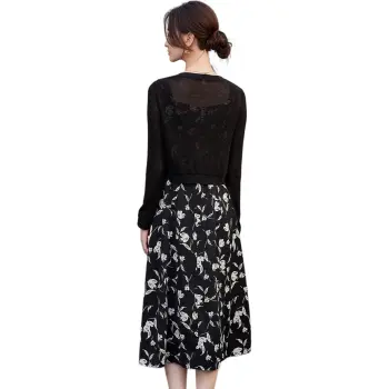 Like The Age Of Water Fall Long Sleeved Dresses Loose Fit Women's Black