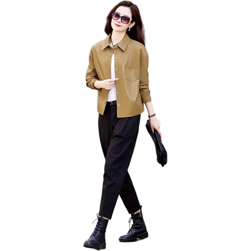 Yi Mengyuan Leather Jacket Women's-5