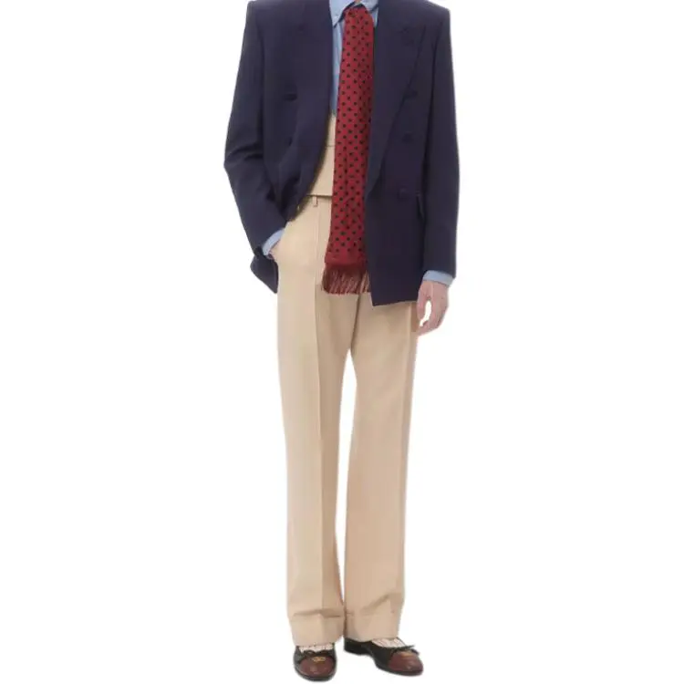 Valentino Turn Up Hem Straight Leg Trousers-4
