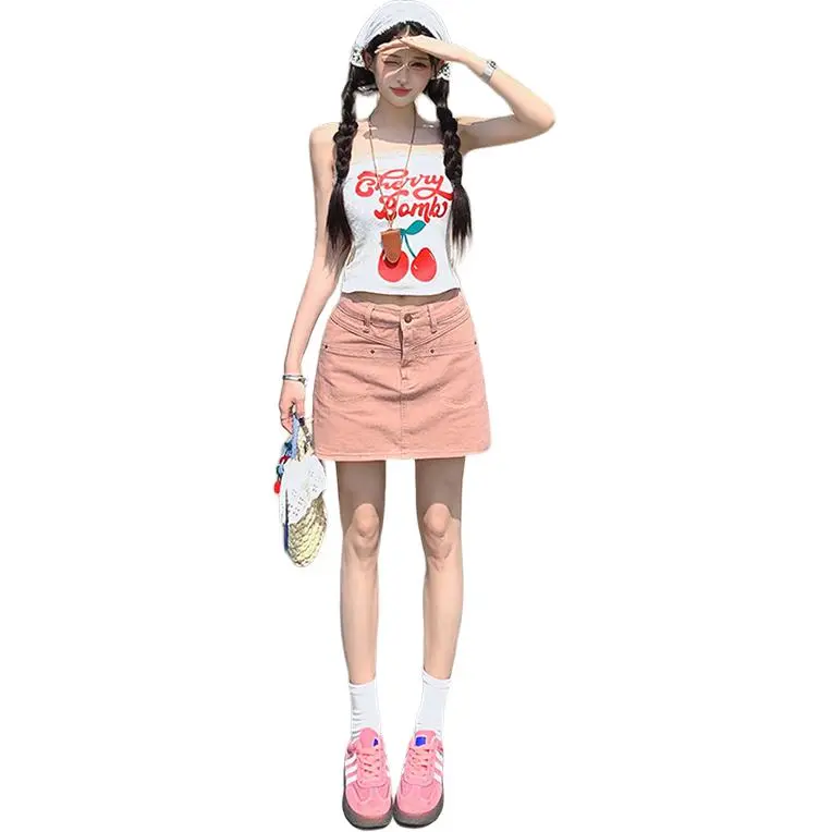 Kazakhstan Denim Short Skirts Women's-5