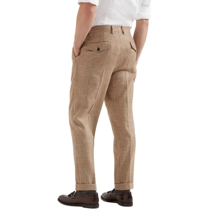 Brunello Cucinelli Check pattern Tapered Trousers-1