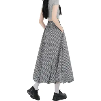 Flowers In Water Casual Long Skirt Women's Gray