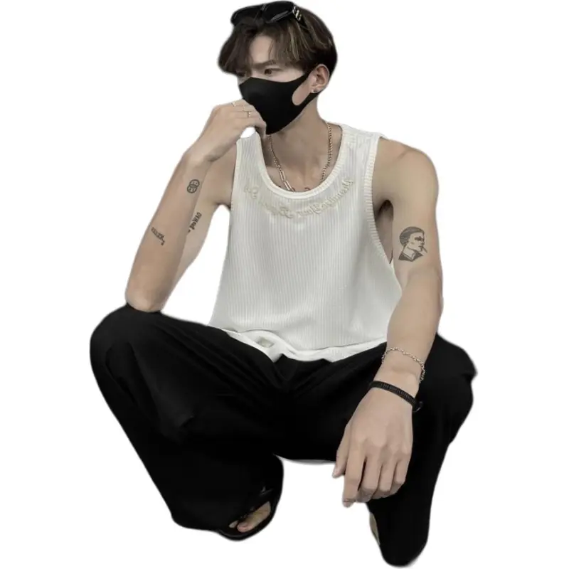 DUATOGE Tank Tops Men White -2