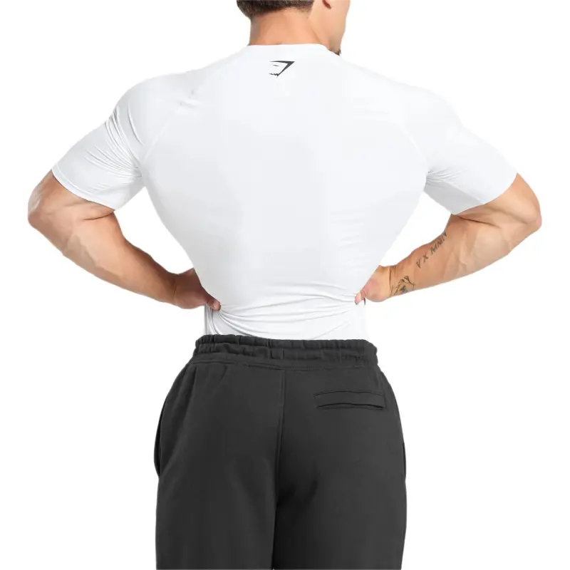 GYMSHARK Graphic Baselayer T Shirt Men's White-4