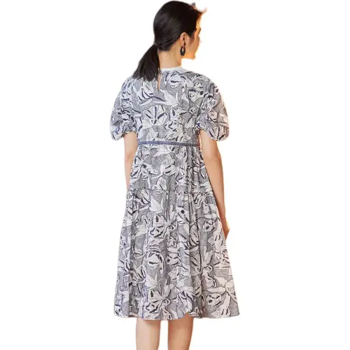 BBLLUUEE Short Sleeved Dress Women's Ink Blue