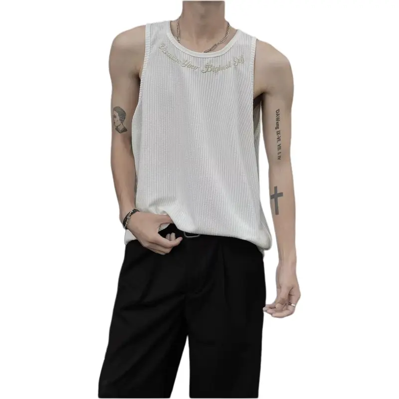 DUATOGE Tank Tops Men White -3