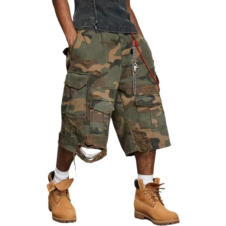 TINA GIA Denim Shorts Unisex Camouflage-1