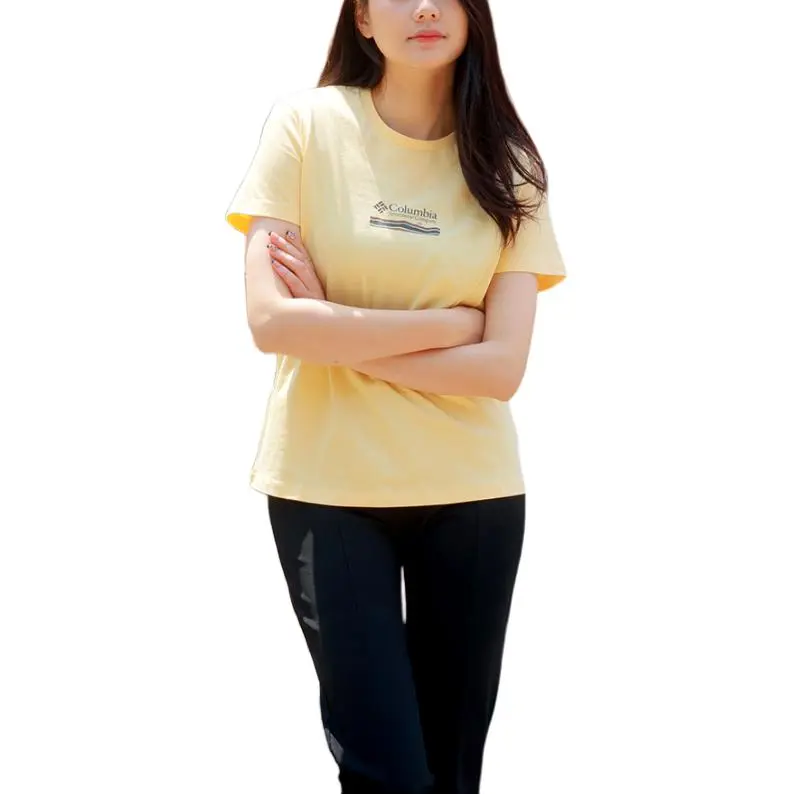 Columbia T Shirt Women's Yellow-3