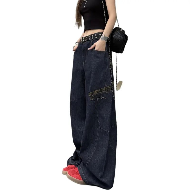 Mu Xiao Xin SS25 Casual Pants Women's Dark Blue-4