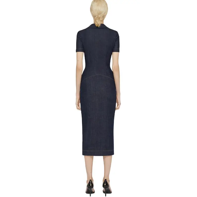 Givenchy Denim Pockets Midi Dress 'Medium Blue'-2