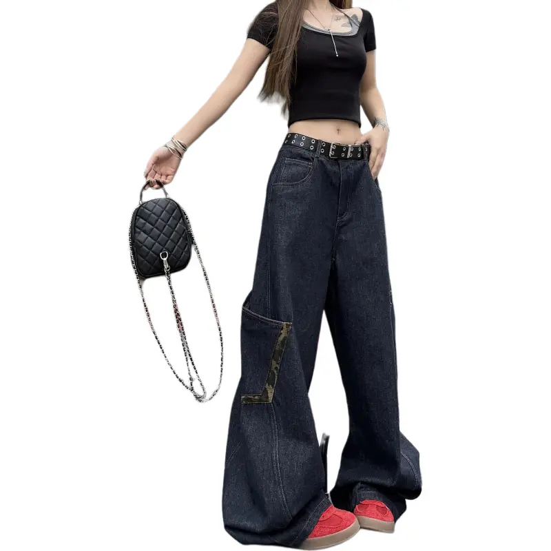 Mu Xiao Xin SS25 Casual Pants Women's Dark Blue-3