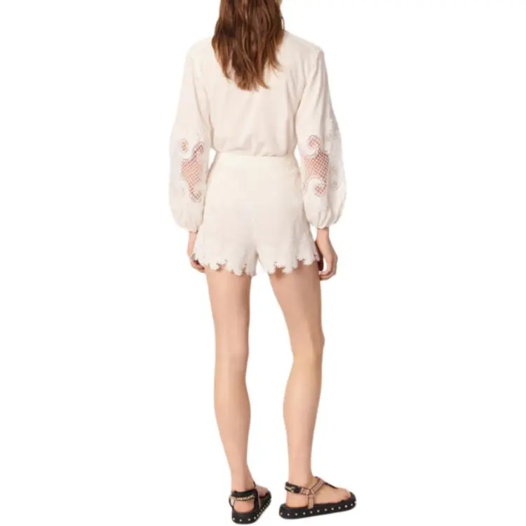 Maje Guipure Lace detail Shorts-2