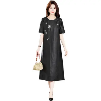 Yi Mengyuan Silk Short Sleeved Dress Women's Black