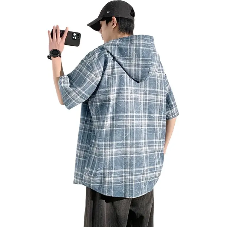 KFKU Shirts Unisex Blue Plaid-2