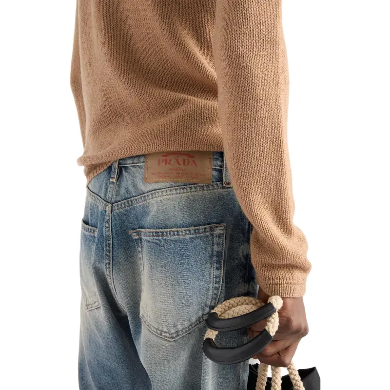 PRADA SS25 Denim Shorts Men's Blue-4
