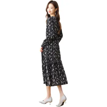 PIERRE CARDIN Long-Sleeved Dresses Women's Black Multicolor