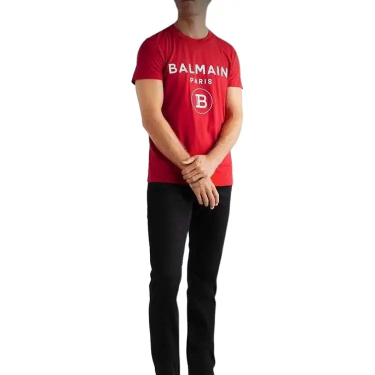 BALMAIN T Shirts Unisex Red-1