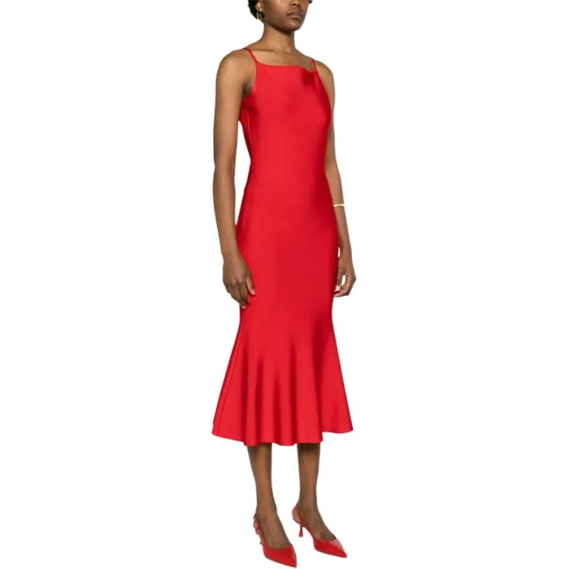 Alexander McQueen Square-neck Flared Midi Dress-3