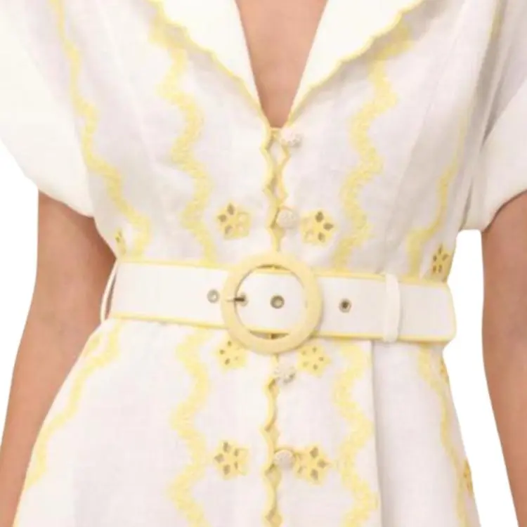 Zimmermann SS25 Short Sleeved Dress Women's Yellow-6