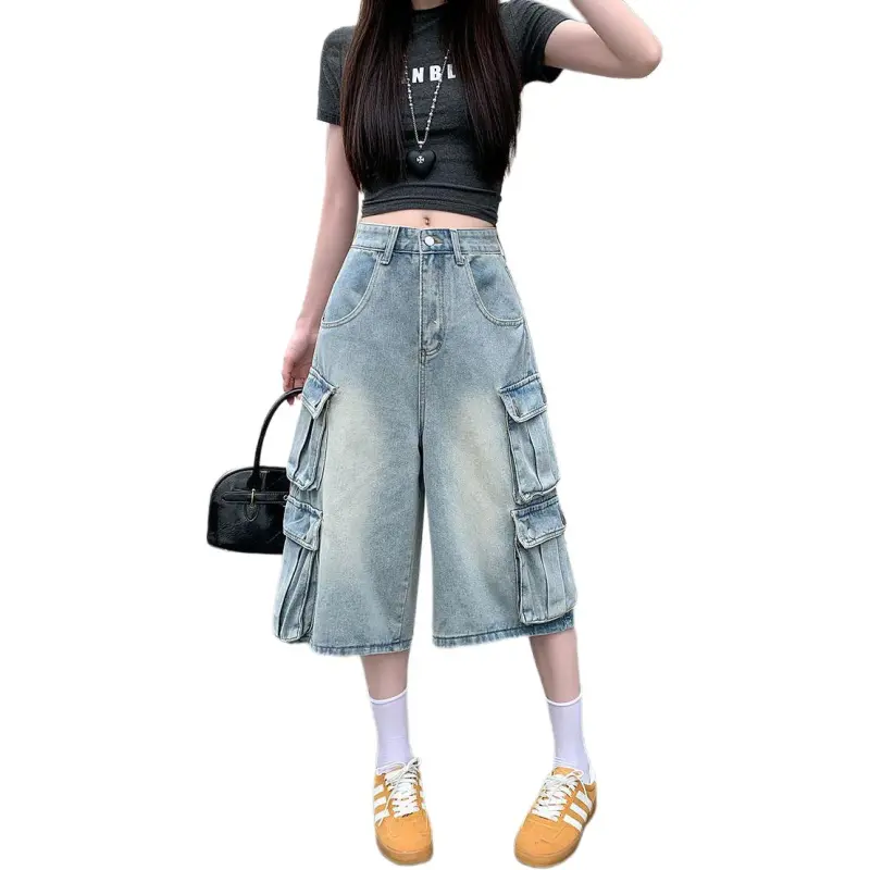 Mu Xiao Xin Denim Shorts Women's-4