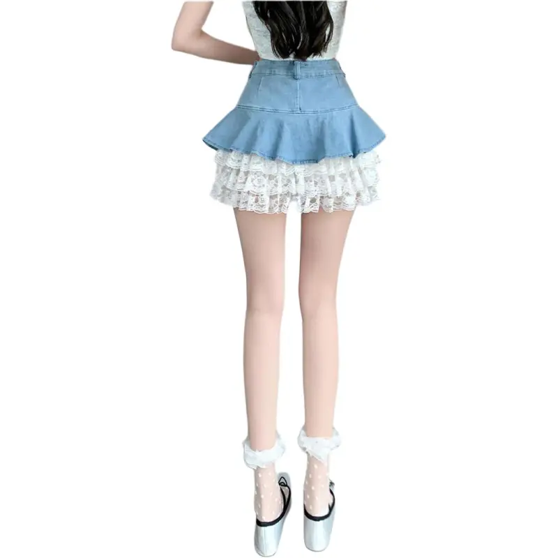 Mu Xiao Xin Denim Short Skirts Women's-1