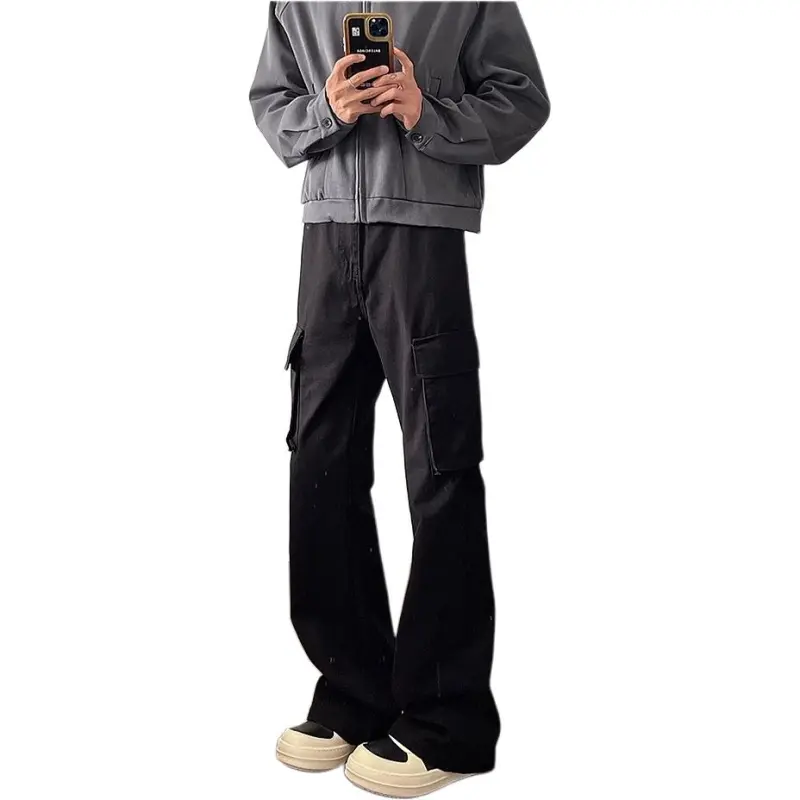 DUATOGE Casual Pants Men Black -3