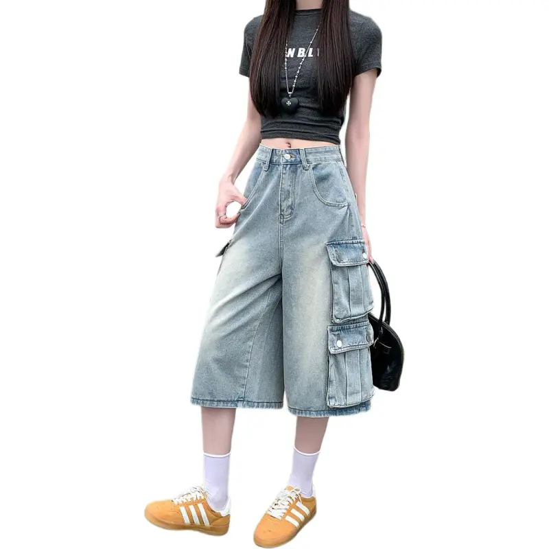 Mu Xiao Xin Denim Shorts Women's-2