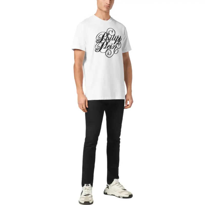 PHILIPP PLEIN Coursive embroidered T shirt-3
