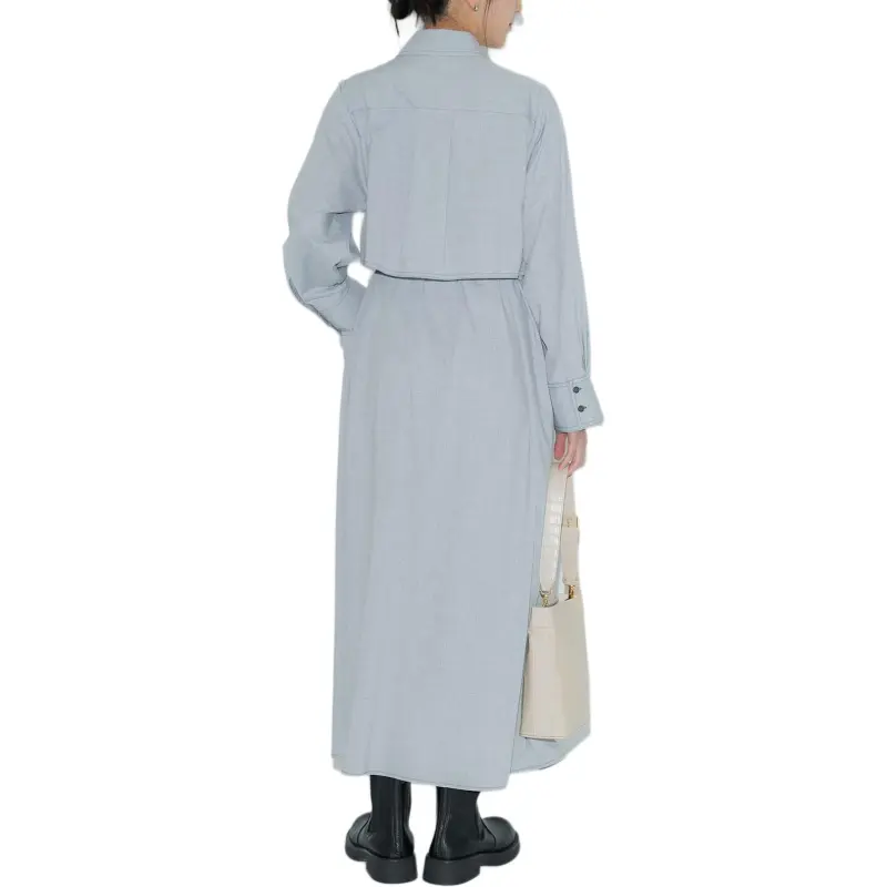 PUBLIC TOKYO SS25 Long Sleeved Dress Women's Light Gray-2