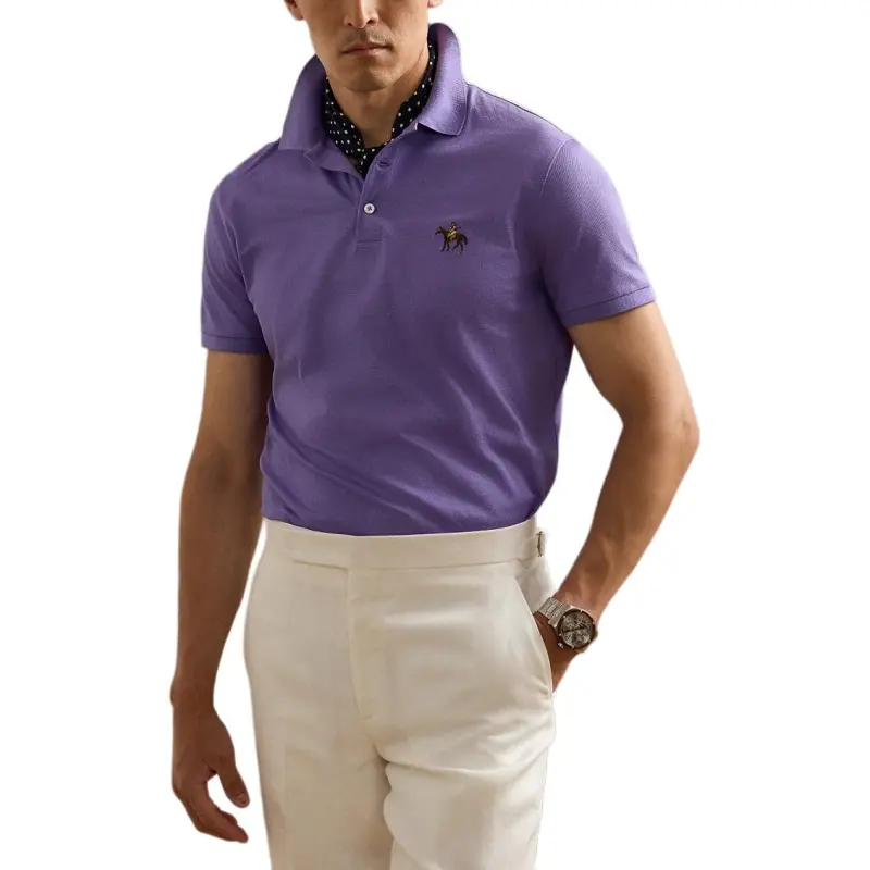 Ralph Lauren Label Slim cut Piqué Polo Shirt-2