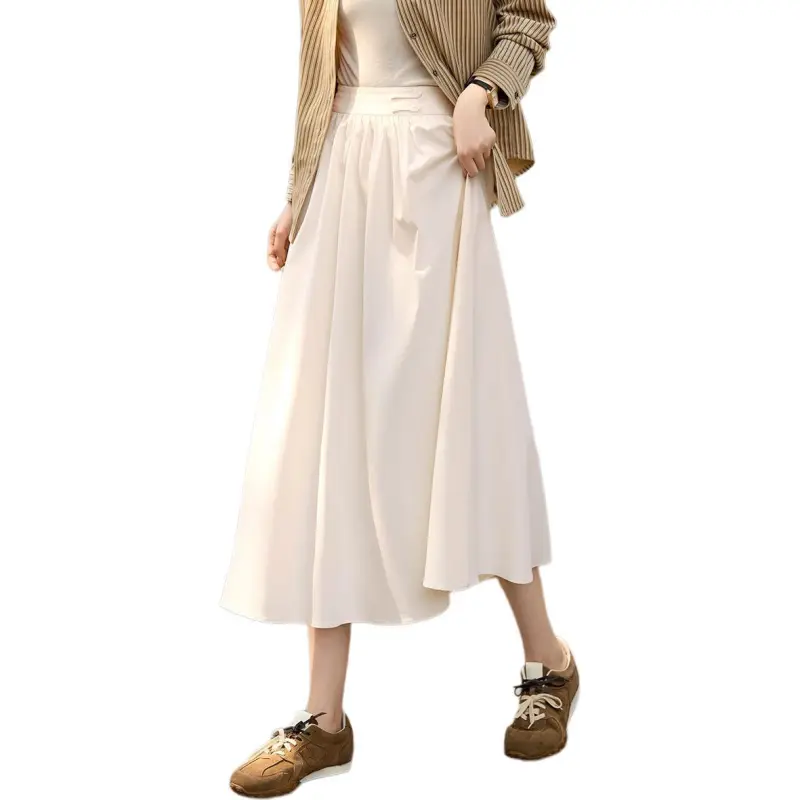 Mo Han Yi Mei Casual Long Skirts Women's White-2