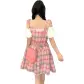 Pink Blue Plaid Cropped