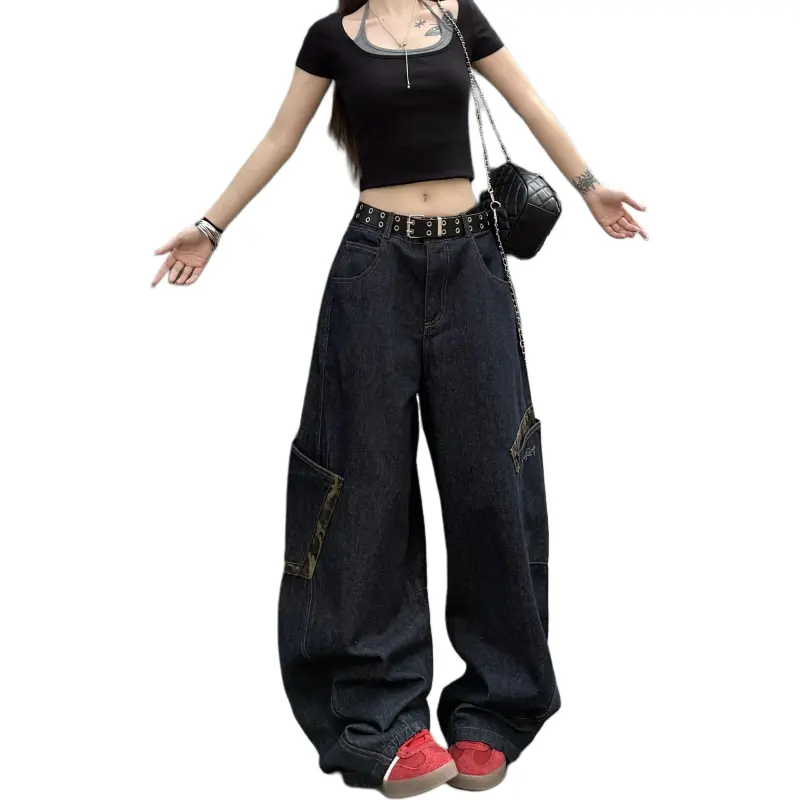 Mu Xiao Xin SS25 Casual Pants Women's Dark Blue-2