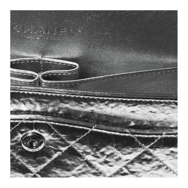 CHANEL Classic Flap CF21K Winter Calfskin Crossbody Bag Trumpets Women's Silver-3