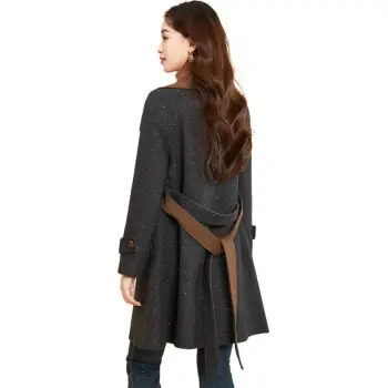 Mylan Spring Fall Coats Cinched Waist Women's Black Collection Brand Get Activity Alerts In Real Time