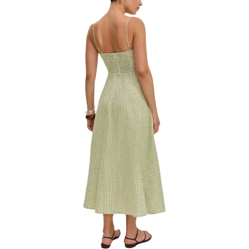 REFORMATION Monette Linen Dress Slip Dress Women's-1