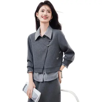 XINFEIYU Sweatshirt Women's Gray