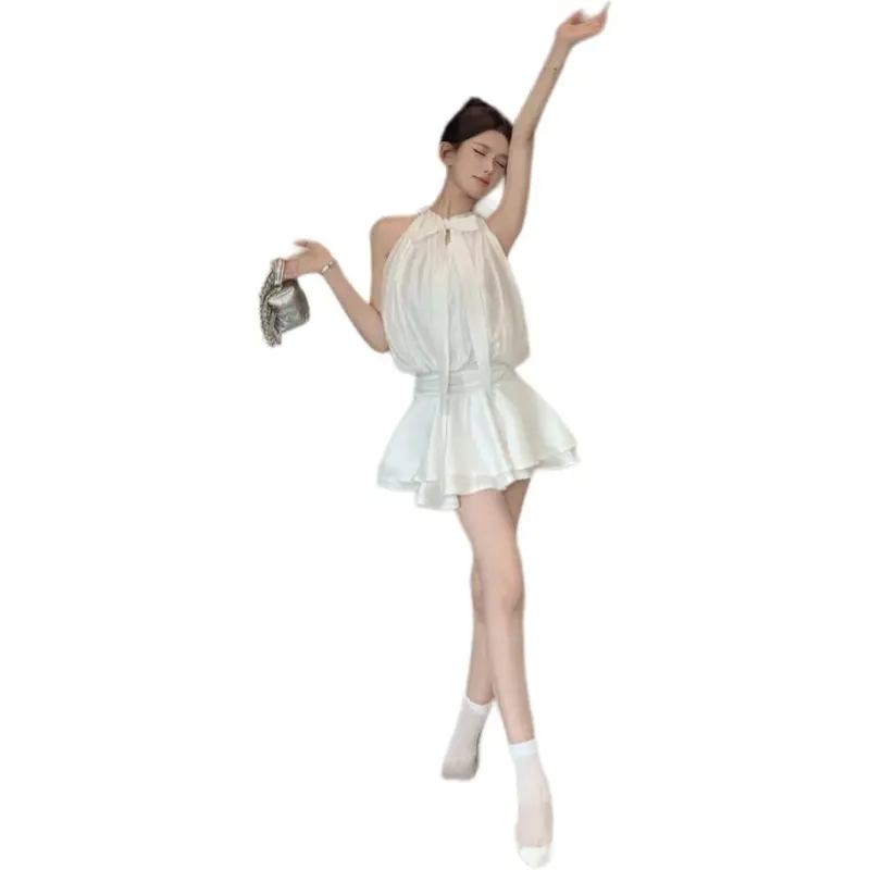 Mu Xiao Xin Sleeveless Dress Women's White-2